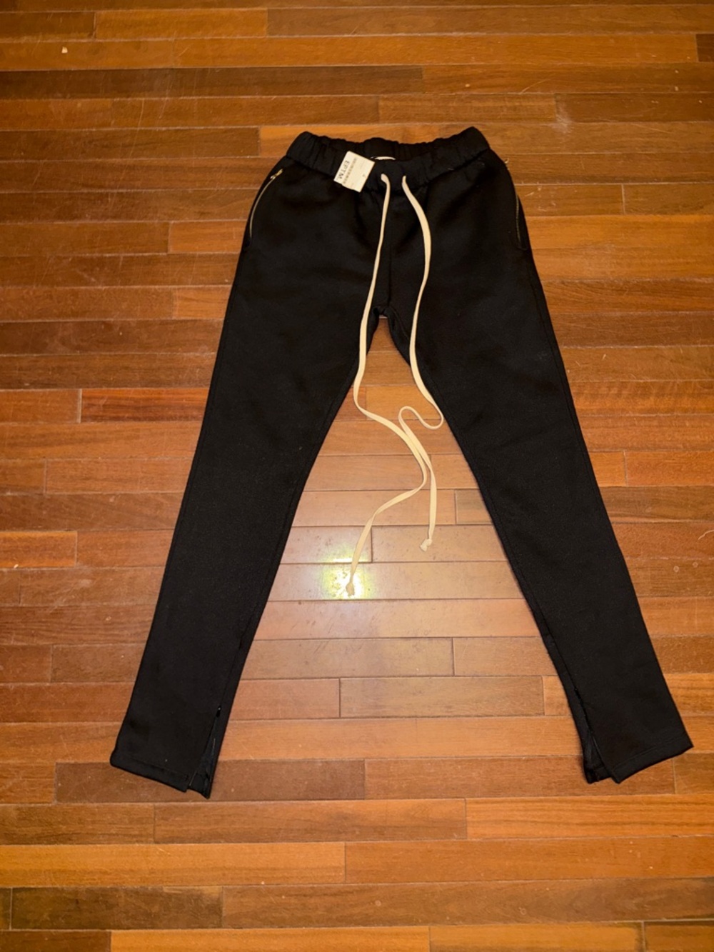 Eptm Men's Black Drawstring Jogger Pants with Contrast Cord